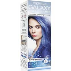 CAREBEAU GALAXY HAIR COLOR CREAM #G02 Blue Galaxy 100 G. ครีมเปลี่ยนสีผมแคร์บิว กาแลคซี่ แฮร์ คัลเลอร์ ครีม 100 g. ไม่มีแอมโมเนีย และ ไฮโดรเจน เปอร์ออกไซด์ G02-สีน้ำเงินกาแลคซี