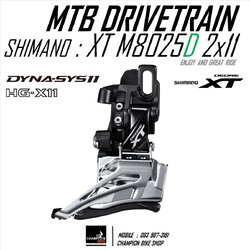 สับจาน-D-TYPE XT 2x11 SPEED เสือภูเขา SHIMANO : XT FD-M8025-D 2x11 SPEED MTB FRONT DERAILLEUR