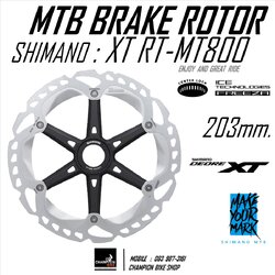 ใบดิสXT 203mm SHIMANO : XT RT-MT800 DISC BRAKE ROTOR (1 ใบ)