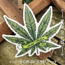 สติกเกอร์ลายกัญชา เคลือบกันน้ำ ลายแนวๆ ไดคัท ติดกระเป๋าเดินทาง โน้ตบุ๊ค เคสโทรศัพท์ กระบอกน้ำ Waterproof Decal Sticker