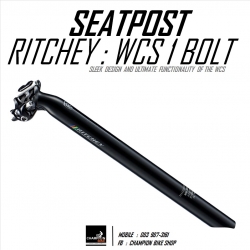 หลักอาน RITCHEY : WCS 1-BOLT SEATPOST GLOSS BLACK 27.5, 30.9, 31.6 สีดำเงา