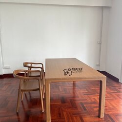 โต๊ะกินข้าวไม้สัก 2 ที่นั่ง สีธรรมชาติ