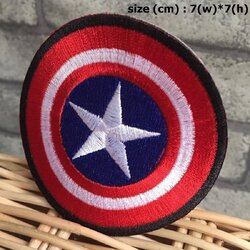 โล่ กัปตัน อเมริกา ตัวรีดติดเสื้อ อาร์มรีด อาร์มปัก ตกแต่งเสื้อผ้า หมวก กระเป๋า แจ๊คเก็ตยีนส์ Movie Embroidered Iron on Patch