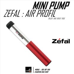 สูบมือ สูบลมจักรยานแบบพกพา ZEFAL : AIR PROFIL FC02 MINI PUMP สีแดง-เงิน