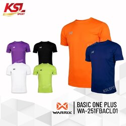 WARRIX เสื้อฟุตบอล เสื้อคอกลมสีล้วนรุ่น Basic One Plus (WA-251FBACL01) สีดำ/กรมท่า/เขียวสะท้อนแสง/ส้ม/ม่วง/ขาว