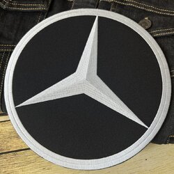 Benz ตัวรีดติดเสื้อ อาร์มรีด อาร์มปัก ตกแต่งเสื้อผ้า หมวก กระเป๋า แจ๊คเก็ตยีนส์ Embroidered Iron on Patch ขนาดใหญ่