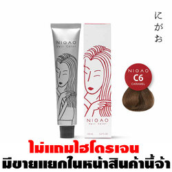 Nigao Hair Color Fashion 100 ml. #C6 Caramel นิกาโอะ ครีมย้อมผมปราศจากแอมโมเนีย C6-สีคาราเมล 100 มล. (ไม่แถมไฮโดรเจน)