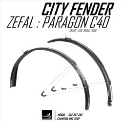 บังโคลนจักรยาน ZEFAL : PARAGON C40 FENDER CITY & HYBRID BIKE 26", 27.5", 650B & 700c หน้ากว้าง 40mm