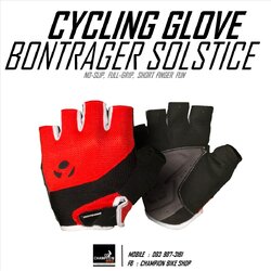 ถุงมือจักรยานครึ่งนิ้ว BONTRAGER : SOLSTICE CYCLING GLOVE สีแดง-ดำ