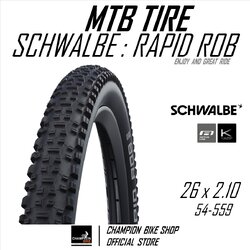 ยางเสือภูเขา26x2.10 SCHWALBE : RAPID ROB 26x2.10 (54-559) MTB TIRE ขอบลวด มีกันหนาม