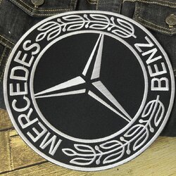 Benz ตัวรีดติดเสื้อ อาร์มรีด อาร์มปัก ตกแต่งเสื้อผ้า หมวก กระเป๋า แจ๊คเก็ตยีนส์ Embroidered Iron on Patch ขนาดใหญ่
