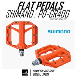 บันไดเสือภูเขา บันไดทัวร์ริ่ง บันไดซิตี้ไบค์ SHIMANO : PD-GR400 AM TL MTB FLAT PEDALS สีส้ม