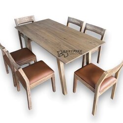 ชุดโต๊ะมินิมอลไม้สัก