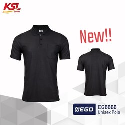 Ego Sport เสื้อโปโล เสื้อคอปก อีโก้ สปอร์ต มีกระเป๋าเสื้อ รุ่น EG6666 สีดำ