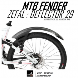บังโคลนหลังจักรยานเสือภูเขา วงล้อ27.5" วงล้อ29" ZEFAL : DEFLECTOR 29 FENDER & MUDGUARD MTB 27.5" & 29"