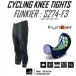 กางเกงปั่นจักรยาน ขา3ส่วน เป้าเจล FUNKIER : S274-F3 ARMENTO F3 GENTS SUMMER KNEE TIGHTS เป้ากล้วยF3
