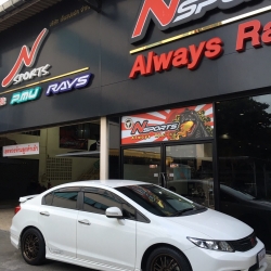 Honda Civic FB + ล้อเรย์ RE30 17x8+38 5-114.3 Bronze