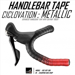 ผ้าพันแฮนด์เสือหมอบ CICLOVATION : SHINNING METALLIC HANDLEBAR TAPE สีดำ-แดง