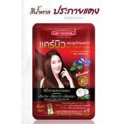 Carebeau Hair Color Shampoo 30 ml.#06 Reddish Brown แคร์บิวแชมพูปิดผมขาว กลิ่นหอม+แถมทรีทเมนท์ 06 สีน้ำตาลประกายแดง 30 มล.