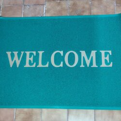 พรม ปู พื้น welcome 80x120cm. สีเขียว