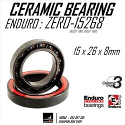 ลูกปืนเซรามิค 15x26x8mm ENDURO : MR15268 ZERO CERAMIC BEARING
