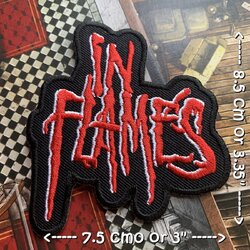 In Flames วงดนตรี ร็อค เฮฟวี่เมทัล พังค์ ตัวรีดแบบปัก อาร์มปัก ตัวรีดติดเสื้อ ตัวรีด ติดกระเป๋า ติดหมวก ติดแจ๊คเก็ต Rock Iron on Embroidered Patch