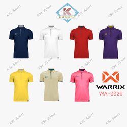 warrix เสื้อโปโลวาริกซ์แขนสั้นสีล้วน ผ้าไมโครโพลีเอสเตอร์ wa-3326 ของแท้ ขาว/กรมท่า/แดง/ม่วง/เหลือง/ทอง/ชมพู วอริกซ์ แท้ 100%