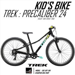 จักรยานเด็กวงล้อ 24 นิ้ว TREK : PRECALIBER 24 KID'S BIKE สีดำ-เขียวนีออนเฟดเขียวมินต์