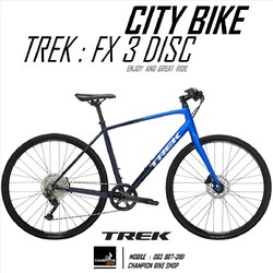 จักรยานซิตี้ไบค์ TREK : FX 3 DISC CITY BIKE - 2022 สีน้ำเงินเฟดดำ