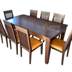 ชุดโต๊ะกินข้าวไม้สัก 8 ที่นั่ง สีโอ๊ค