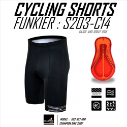 กางเกงปั่นจักรยาน ขาสั้น FUNKIER : S203-C14 VANEZIA PRO GEL PAD C14 CYCLING SHORT