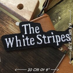 Whitestripe วงดนตรี ร็อค เฮฟวี่เมทัล พังค์ ตัวรีดแบบปัก อาร์มปัก ตัวรีดติดเสื้อ ตัวรีด ติดกระเป๋า ติดหมวก ติดแจ๊คเก็ต Rock Iron on Embroidered Patch