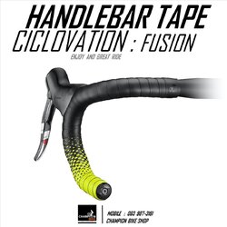 ผ้าพันแฮนด์เสือหมอบ CICLOVATION : FUSION SERIES HANDLEBAR TAPE สีดำด้าน-เหลืองนีออน