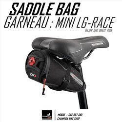 กระเป๋าใส่ของใต้เบาะ พร้อมไฟท้าย GARNEAU : MINI LG-RACE SADDLE BAG สีดำ