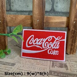 โลโก้ โค้ก ตัวรีดติดเสื้อ อาร์มรีด อาร์มปัก ตกแต่งเสื้อผ้า หมวก กระเป๋า แจ๊คเก็ตยีนส์ Food, Drink Embroidered Iron on Patch