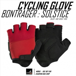 ถุงมือจักรยานครึ่งนิ้ว BONTRAGER : SOLSTICE CYCLING GLOVE สีแดง