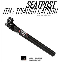 หลักอานคาร์บอน ITM : TRIANGO CARBON SEATPOST 31.6 / 350mm / สีคาร์บอน-ขาว-แดง