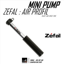 สูบมือ สูบลมจักรยานแบบพกพา ZEFAL : AIR PROFIL FC02 MINI PUMP สีดำ-เงิน