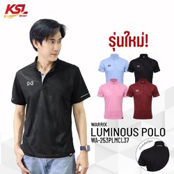 ใหม่ล่าสุด !! Warrix เสื้อโปโล เสื้อคอปก วอริกซ์ รุ่น Luminous แขนสั้น รหัส WA-253PLMCL37 สีดำ/ฟ้า/เลือดหมู/ชมพู