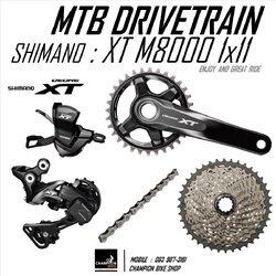 ชุดเกียร์ XT 1x11 SPEED เสือภูเขา SHIMANO XT M8000 1x11 SPEED MTB DRIVETRAIN