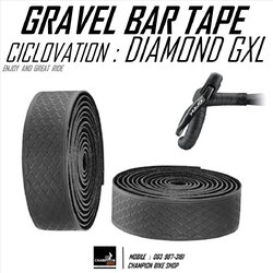 ผ้าพันแฮนด์จักรยานทัวร์ริ่งไบค์ กราเวลไบค์ CICLOVATION : GRIND TOUCH-DIAMOND GXL HANDLEBAR TAPE FOR TOURING & GRAVEL BIKE สีดำด้าน