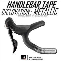 ผ้าพันแฮนด์เสือหมอบ CICLOVATION : SHINNING METALLIC HANDLEBAR TAPE สีดำ-เงิน