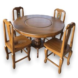 ชุดโต๊ะกลมหมุนกลาง 4 ที่นั่ง