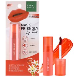 Baby Bright Mask Friendly Lip Tint #05 Ceylon Tea 2.5 G. ลิปเบบี้ไบรท์ ลิปแมสก์เฟรนด์ลี่ลิปทินท์ ไม่ติดแมส ทินท์เนื้อน้ำ สีชัด ติดทน แห้งไว สี 05 Ceylon Tea 2.5 กรัม