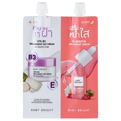 Baby Bright Day & Night Mela Bright Set 6G+6G เบบี้ไบร์ท ครีมซอง 2 หัว เดย์แอนด์ไนท์เมลาไบร์ทเซ็ท 6G+6G 2 IN 1 ครบเซ็ทเพื่อผิวสวย ผิวฟูอิ่มน้ำ