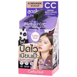 (แบบกล่อง 6 ซอง) Cathy Doll CC Cream Speed Cover SPF50 PA+++ #02 MEDIUM BEIGE CATHY DOLL ซีซีครีมสปีดคัฟเวอร์ เอสพีเอฟ50 พีเอ+++ เคที่ดอลล์ สี 02 MEDIUM BEIGE (บรรจุ 7 มล x 6 ซอง)
