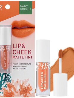 BABY BRIGHT LIP & CHEEK MATTE TINT 2.4G #12 Gooseberry ลิปเบบี้ไบร์ท ลิปทิ้น ทิ้นท์ เนื้อแมท ใช้ได้ทั้งปากและแก้ม 2.4 กรัม สี 12 กูซเบอร์รี่