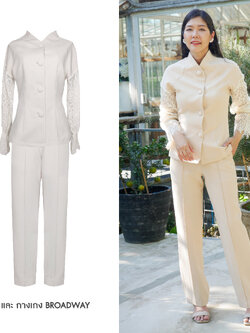 AMATA เสื้อ BOARDWAY สีครีมเบจ