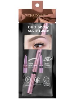 Browit ฺBy Nongchat Duo Brow And Eyeliner 0.35ml+0.2ml #02 JUST COFFEE บราวอิท น้องฉัตร ดูโอ้บราวแอนด์อายไลน์เนอร์ 0.35ML+0.2ML ดินสอเขียนคิ้วและอายไลน์เนอร์ในแท่งเดียว สี 02 JUST COFFEE