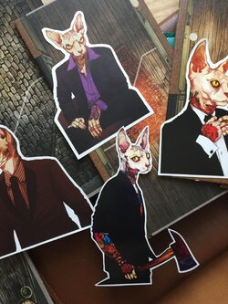 แมว เท่ๆ สติกเกอร์ เคลือบกันน้ำ ติดกระเป๋าเดินทาง มอเตอร์ไซค์ Laptop เคสโทรศัพท์ กระบอกน้ำ Waterproof Decal Sticker